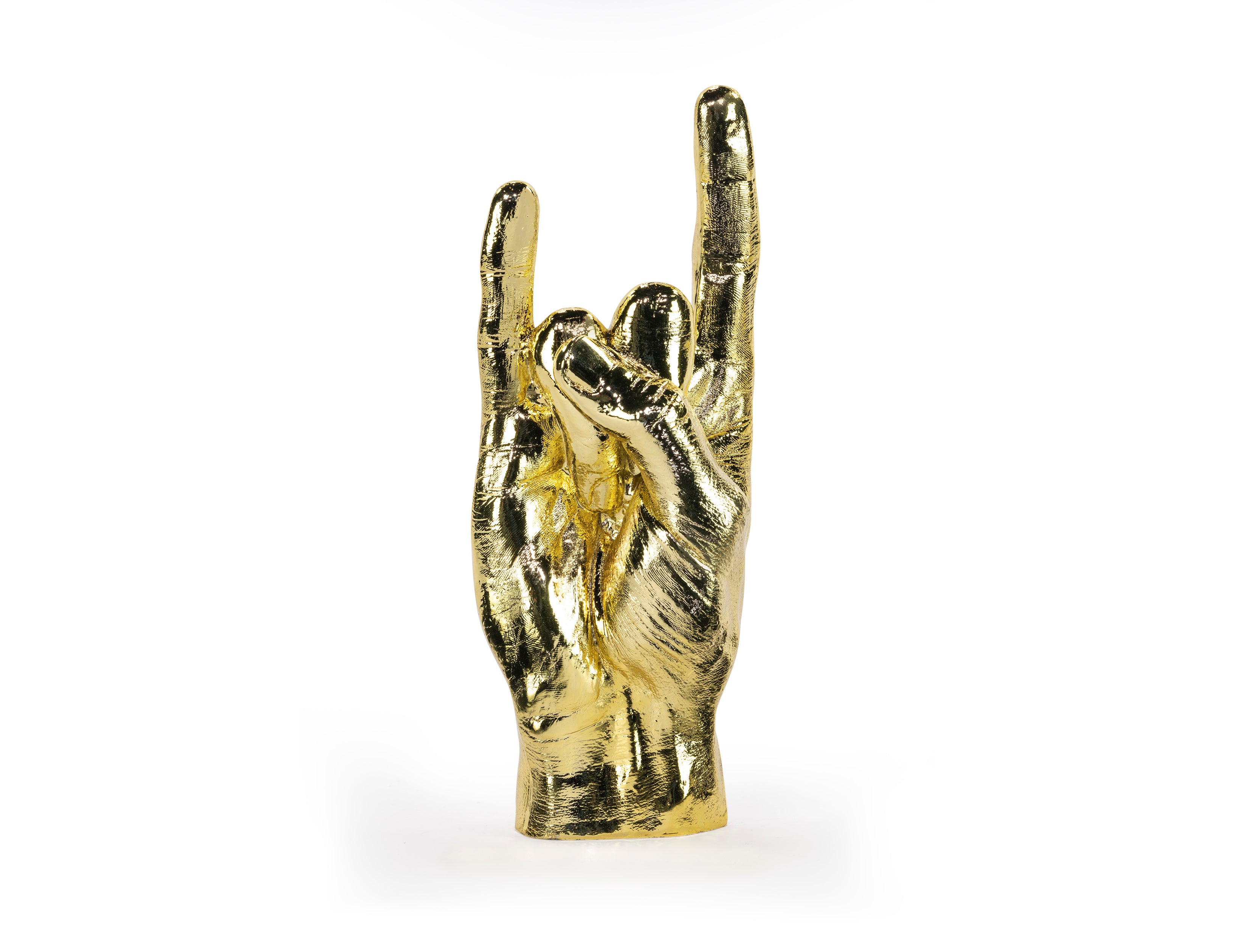 Wish You Were Here rock art fashion sculpture in gold color