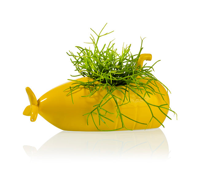 small yellow plant pot Submarine Planter Medium Yellow – BITTEN BV