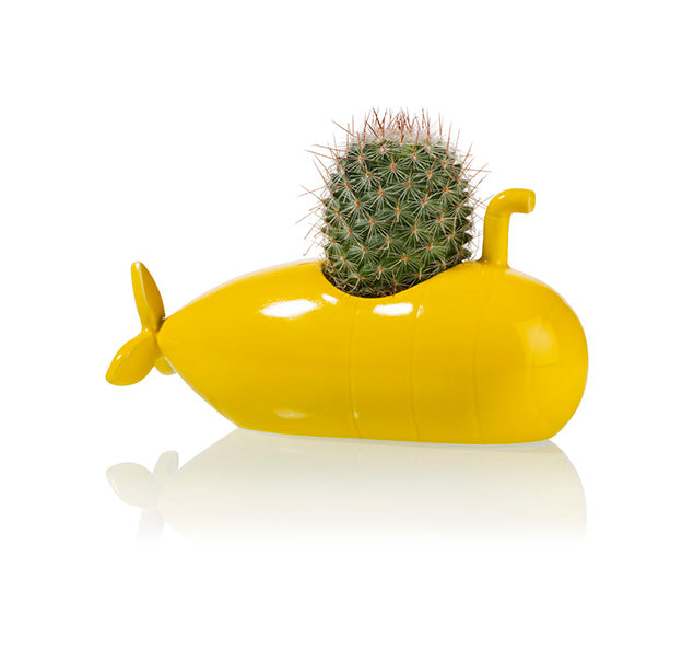 yellow plastic planter Submarine Planter Yellow Small – BITTEN BV