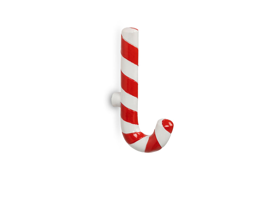 Candy Cane Wall Hook Red