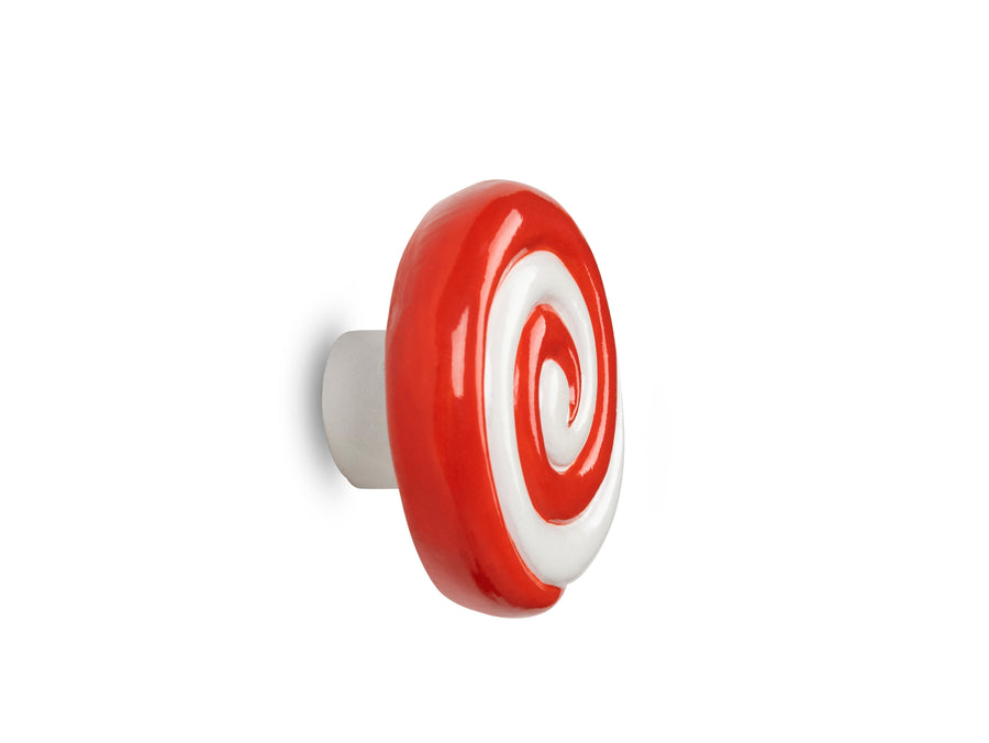 Candy Swirl Wall Hook Red