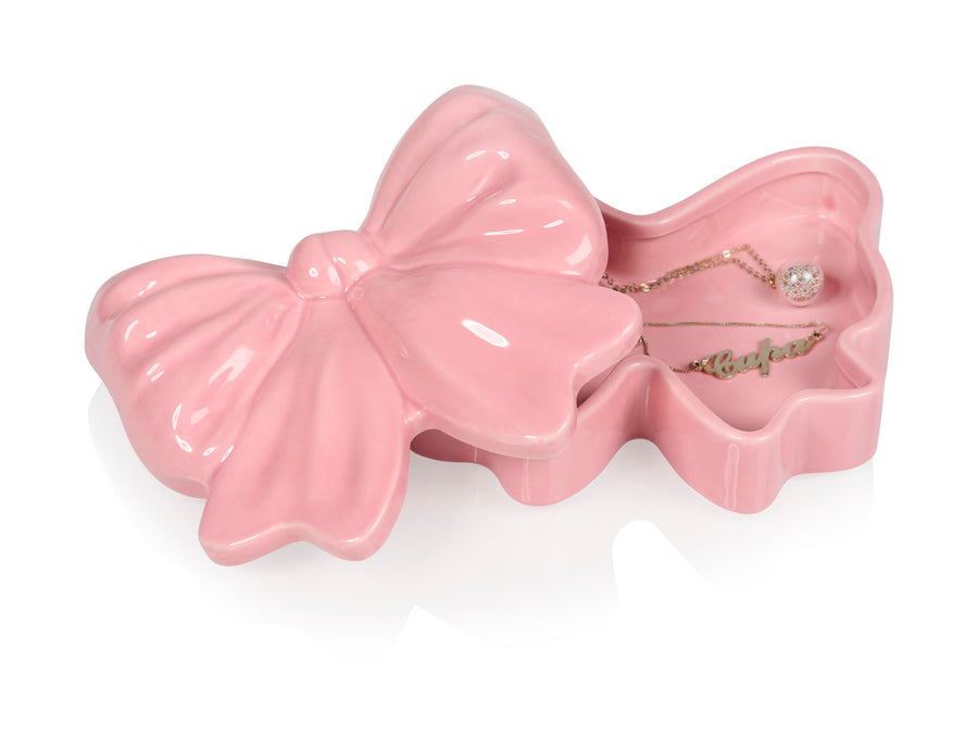 Bow Trinket Box Pink