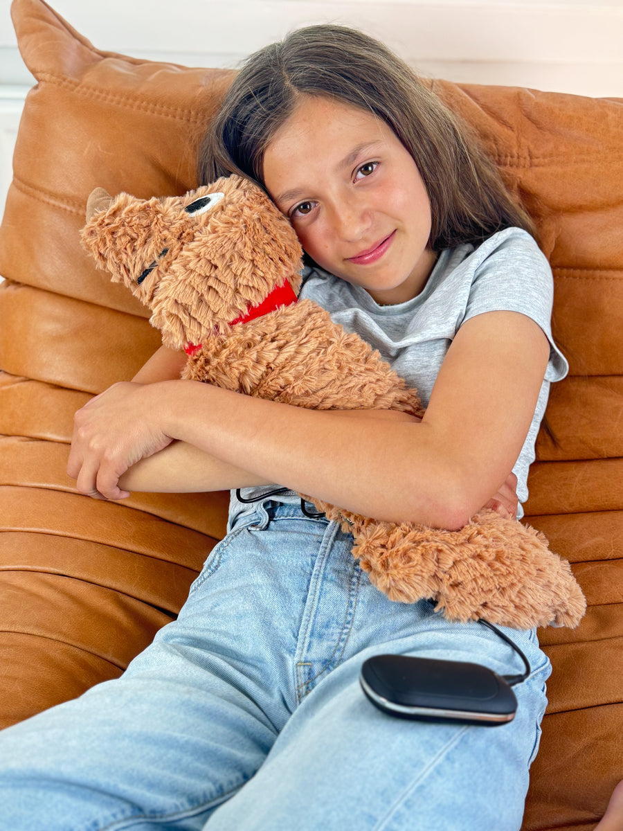 USB Fluffy Dog Warmer Brown