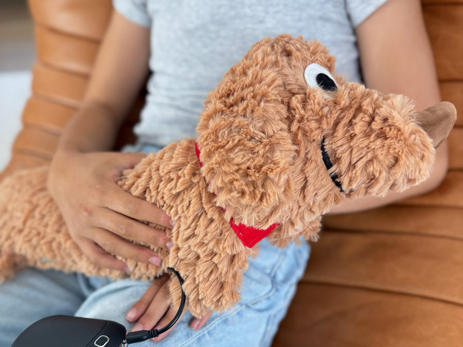 USB Fluffy Dog Warmer Brown