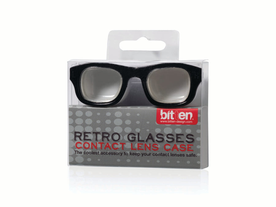 Retro Glasses Contact Lens Case Black and White