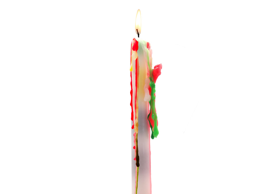 Rainbow Drip Candles, set of 2