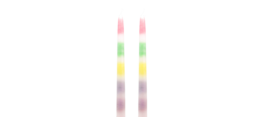 Rainbow Drip Candles, set of 2