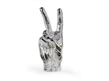 Peace Sign Sculpture Silver