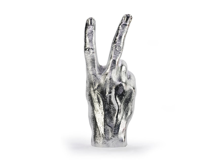 Peace Sign Sculpture Silver