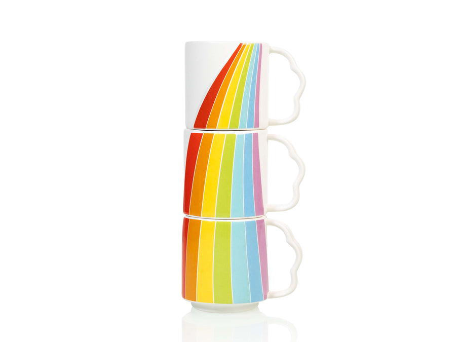 Over The Rainbow Mug Set, set of 3 stackable mugs