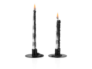 Night Black Drip Candles, set of 2