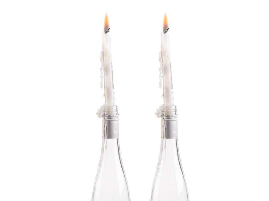 Pure White Drip Candles, set of 2